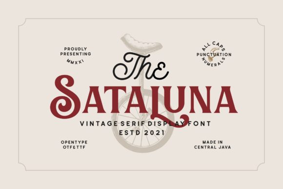 Sataluna: A Bold Vintage Display Font for Handmade Creators